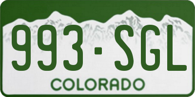 CO license plate 993SGL