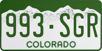 CO license plate 993SGR