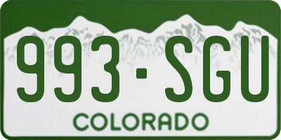 CO license plate 993SGU