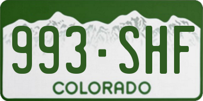 CO license plate 993SHF