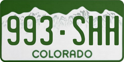 CO license plate 993SHH