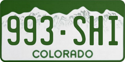 CO license plate 993SHI