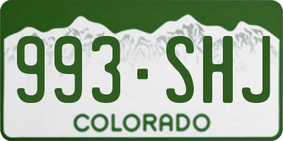 CO license plate 993SHJ