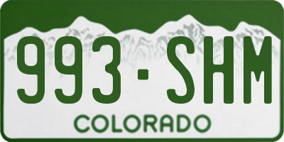 CO license plate 993SHM