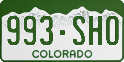 CO license plate 993SHO