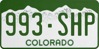 CO license plate 993SHP