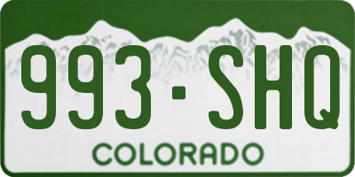 CO license plate 993SHQ