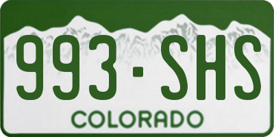 CO license plate 993SHS