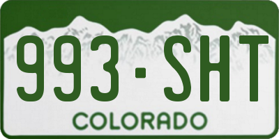 CO license plate 993SHT