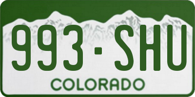 CO license plate 993SHU
