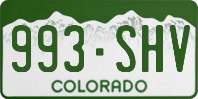 CO license plate 993SHV