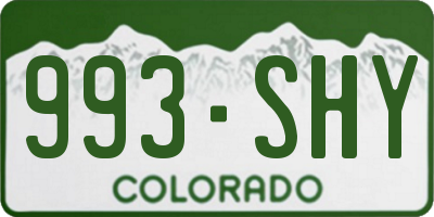 CO license plate 993SHY