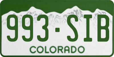 CO license plate 993SIB