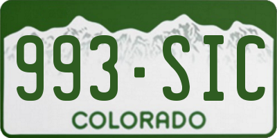 CO license plate 993SIC
