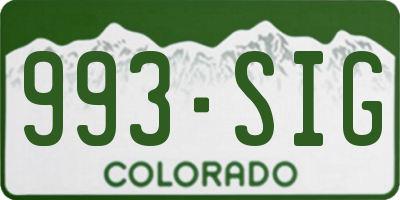 CO license plate 993SIG