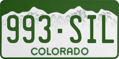 CO license plate 993SIL