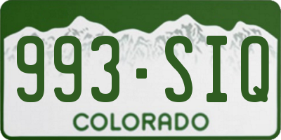 CO license plate 993SIQ