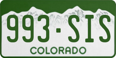 CO license plate 993SIS