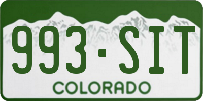 CO license plate 993SIT