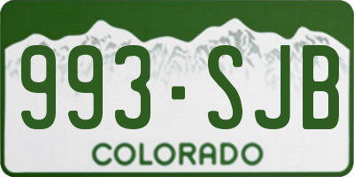 CO license plate 993SJB