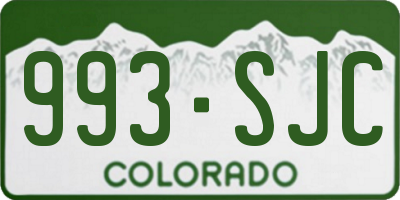 CO license plate 993SJC