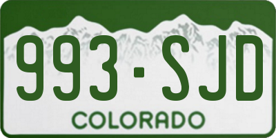 CO license plate 993SJD