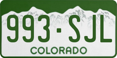 CO license plate 993SJL