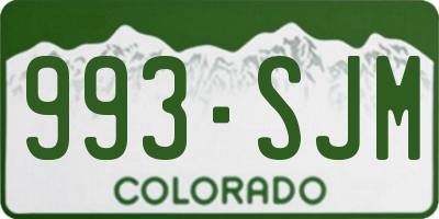 CO license plate 993SJM