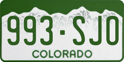 CO license plate 993SJO