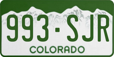 CO license plate 993SJR