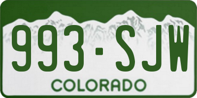 CO license plate 993SJW