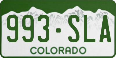 CO license plate 993SLA