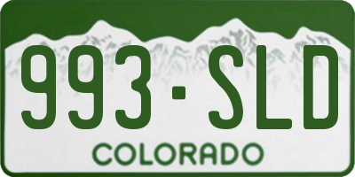 CO license plate 993SLD