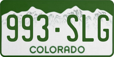 CO license plate 993SLG