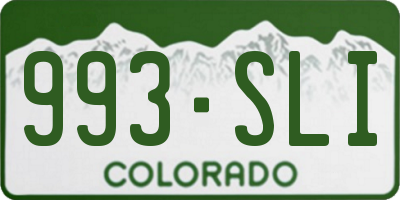 CO license plate 993SLI