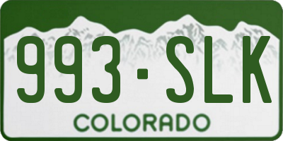 CO license plate 993SLK