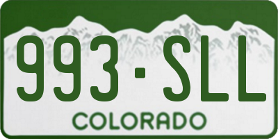 CO license plate 993SLL