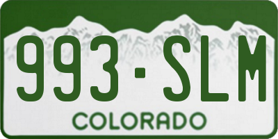 CO license plate 993SLM