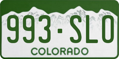 CO license plate 993SLO