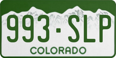 CO license plate 993SLP
