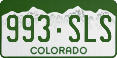 CO license plate 993SLS