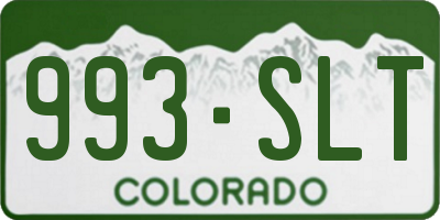 CO license plate 993SLT