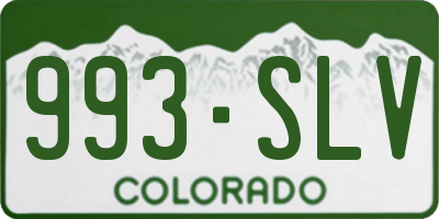 CO license plate 993SLV