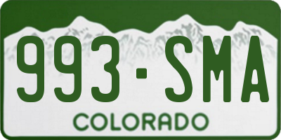 CO license plate 993SMA
