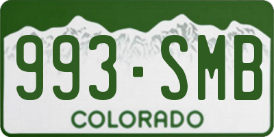 CO license plate 993SMB