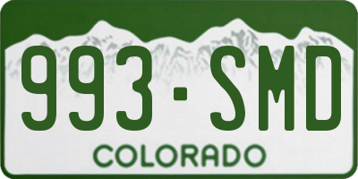 CO license plate 993SMD