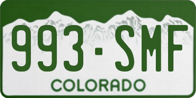CO license plate 993SMF
