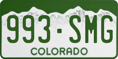 CO license plate 993SMG