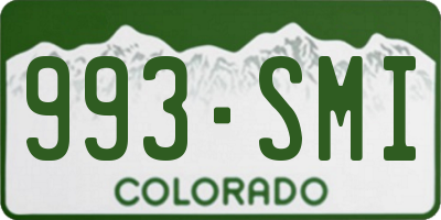 CO license plate 993SMI