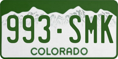 CO license plate 993SMK